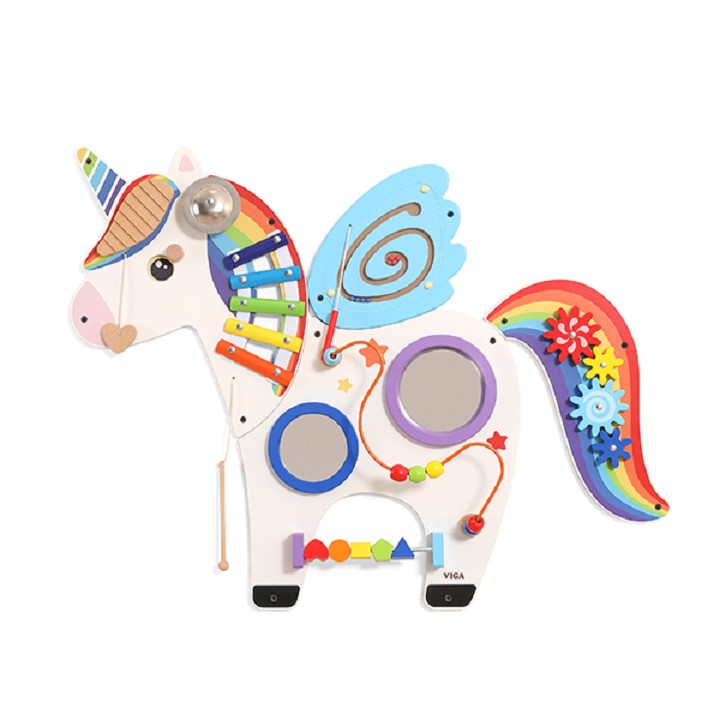 Viga Toys® Wooden Wall Activity Panel Unicorn
